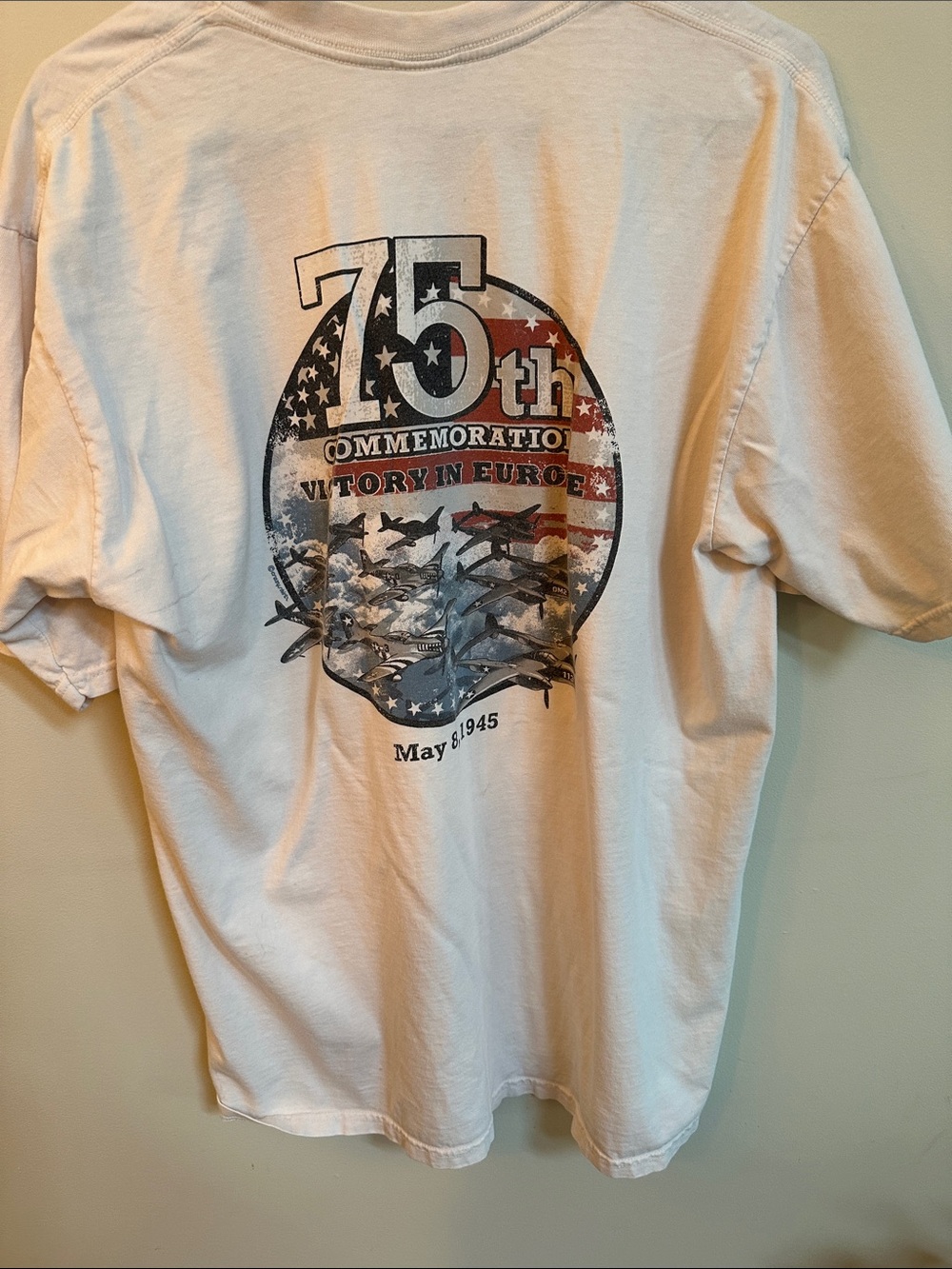 Men's White 75th Victory in Europe Graphic Short-Sleeve Tee